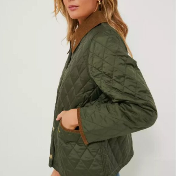 Olive ~ Barbour 30th Anniversary Cropped Liddesdale Jacket MSRP$330 British Chic - Picture 10 of 16
